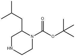 tert-Butyl 2-isobutylpiperazine-1-carboxylate Struktur