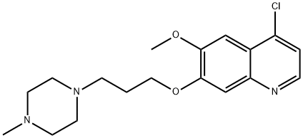 Quinoline, 4-chloro-6-methoxy-7-[3-(4-methyl-1-piperazinyl)propoxy]- Struktur