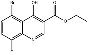 3-Quinolinecarboxylic acid, 5-bromo-8-fluoro-4-hydroxy-, ethyl ester Struktur