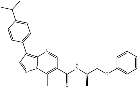 (R)-3-(4-Isopropylphenyl)-7-methyl-N-(1-phenoxypropan-2-yl)pyrazolo[1,5-a]pyrimidine-6-carboxamide Struktur