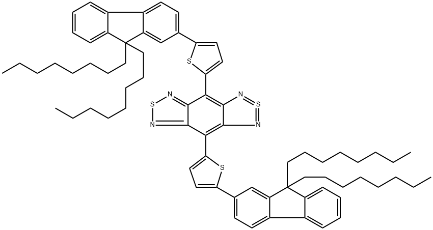 4,8-Bis(5-(9,9-Dioctylfluoren-2-yl)-2-thiophene)benzo[1,2-c:4,5-c']bis([1,2,5]thiadiazole) Struktur