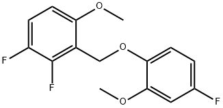 Benzene, 1,2-difluoro-3-[(4-fluoro-2-methoxyphenoxy)methyl]-4-methoxy- Struktur