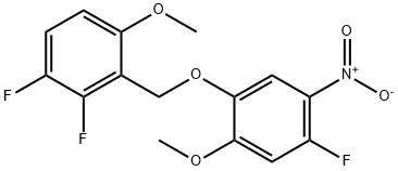 Benzene, 1,2-difluoro-3-[(4-fluoro-2-methoxy-5-nitrophenoxy)methyl]-4-methoxy- Struktur