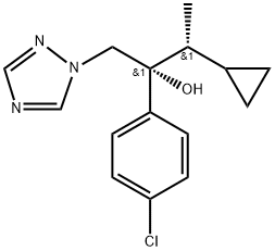 (αR)-rel-α-((4-Chlorophenyl)-α-(1-cyclopropylethyl)-1H-1,2,4-triazole-1-ethanol Struktur