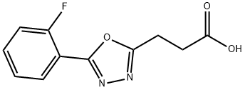 JR-9566, 3-(5-(2-Fluorophenyl)-1,3,4-oxadiazol-2-yl)propanoic acid, 97% Struktur