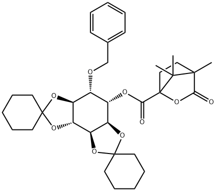 [1(1S)]-2,3:4,5-Di-O-cyclohexylidene-6-O-(phenylMethyl)-D-Myo-Inositol 4,7,7-TriMethyl-3-oxo-2-oxabicyclo[2.2.1]heptane-1-carboxylate Struktur