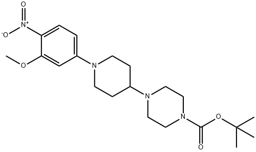 1-Piperazinecarboxylic acid, 4-[1-(3-methoxy-4-nitrophenyl)-4-piperidinyl]-, 1,1-dimethylethyl ester Struktur