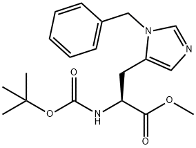 L-Histidine, N-[(1,1-dimethylethoxy)carbonyl]-3-(phenylmethyl)-, methyl ester Struktur