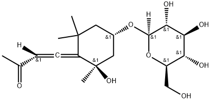 (2R)-3-[(2R,4S)-2α-Hydroxy-4β-(β-D-glucopyranosyloxy)-6,6-dimethylcyclohexane-1-ylidene]propenal|(2R)-3-[(2R,4S)-2α-Hydroxy-4β-(β-D-glucopyranosyloxy)-6,6-dimethylcyclohexane-1-ylidene]propenal