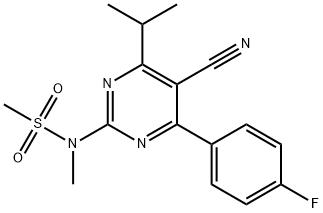 Methanesulfonamide, N-[5-cyano-4-(4-fluorophenyl)-6-(1-methylethyl)-2-pyrimidinyl]-N-methyl- Struktur