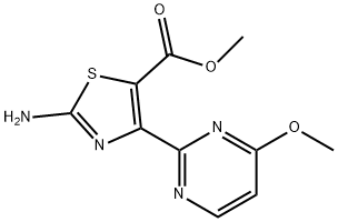 5-Thiazolecarboxylic acid, 2-amino-4-(4-methoxy-2-pyrimidinyl)-, methyl ester Struktur