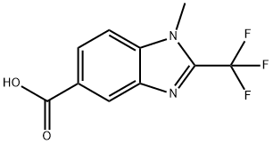 1-methyl-2-(trifluoromethyl)-1H-1,3-benzodiazole-5-carboxylic acid Struktur