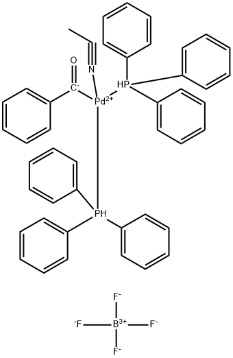 Palladium(1+), (acetonitrile)benzoylbis(triphenylphosphine)-, (SP-4-1)-, tetrafluoroborate(1-) (9CI) Struktur