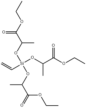 3,5,8-Trioxa-4-siladecanoic acid, 4-ethenyl-4-(2-ethoxy-1-methyl-2-oxoethoxy)-2,6-dimethyl-7-oxo-, ethyl ester Struktur