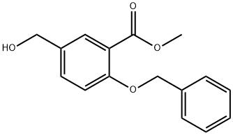 Benzoic acid, 5-(hydroxymethyl)-2-(phenylmethoxy)-, methyl ester Struktur