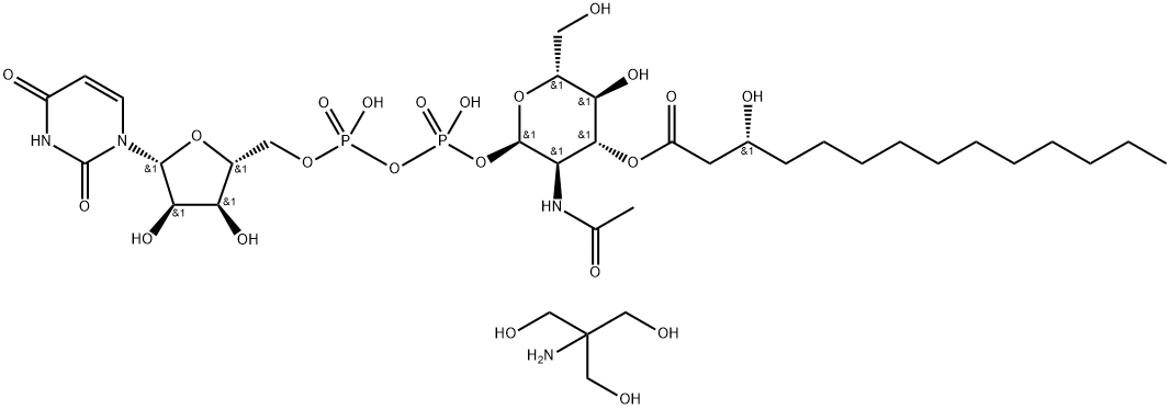 UDP-3-O[R-3-Hydroxymyristoyl]-N-Acetylglucosamine Tris Salt Struktur