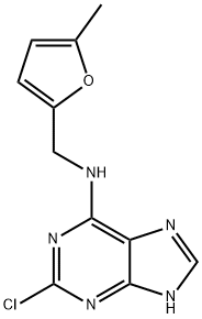 2-Chloro-N-[(5-methylfuran-2-yl)methyl]-7H-purin-6-amine Struktur