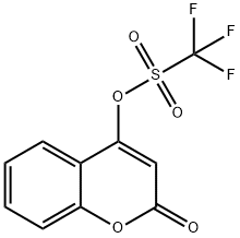 Methanesulfonic acid, 1,1,1-trifluoro-, 2-oxo-2H-1-benzopyran-4-yl ester Struktur