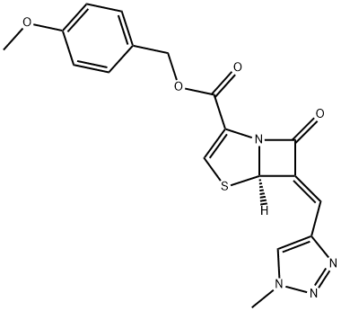 4-Thia-1-azabicyclo[3.2.0]hept-2-ene-2-carboxylic acid, 6-[(1-methyl-1H-1,2,3-triazol-4-yl)methylene]-7-oxo-, (4-methoxyphenyl)methyl ester, [R-(Z)]- (9CI) Struktur