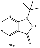 3H-Pyrazolo[3,4-d]pyrimidin-3-one, 4-amino-1-(1,1-dimethylethyl)-1,2-dihydro- Struktur