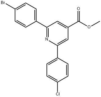 JR-9123, Methyl 2-(4-Bromophenyl)-6-(4-chlorophenyl)pyridine-4-carboxylate, 97% Struktur