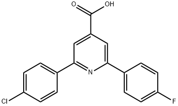 JR-9106, 2-(4-Chlorophenyl)-6-(4-fluorophenyl)pyridine-4-carboxylic acid, 97% Struktur