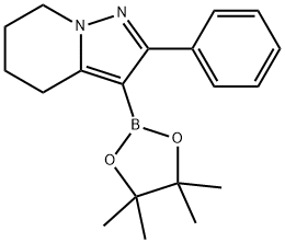 2-phenyl-3-(4,4,5,5-tetramethyl-1,3,2-dioxaborolan-2-yl)-4,5,6,7-tetrahydropyrazolo[1,5-a]pyridine Struktur