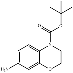 4H-1,4-Benzoxazine-4-carboxylic acid, 7-amino-2,3-dihydro-, 1,1-dimethylethyl ester Struktur