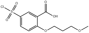 Benzoic acid, 5-(chlorosulfonyl)-2-(3-methoxypropoxy)- Struktur