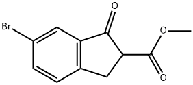 1H-Indene-2-carboxylic acid, 6-bromo-2,3-dihydro-1-oxo-, methyl ester Struktur