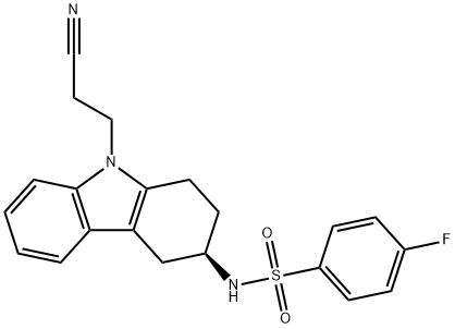 Benzenesulfonamide, N-[(3R)-9-(2-cyanoethyl)-2,3,4,9-tetrahydro-1H-carbazol-3-yl]-4-fluoro-