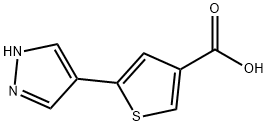 3-Thiophenecarboxylic acid, 5-(1H-pyrazol-4-yl)- Struktur