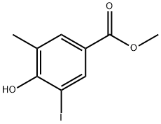 4-Hydroxy-3-iodo-5-methyl-benzoic acid methyl ester Struktur