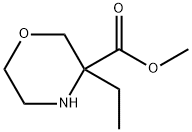 3-Morpholinecarboxylic acid, 3-ethyl-,methylester Struktur