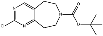 tert-butyl 2-chloro-5H,6H,7H,8H,9H-pyrimido[4,5-d]azepine-7-carboxylate Struktur