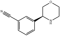 Benzonitrile, 3-(3S)-3-morpholinyl Struktur