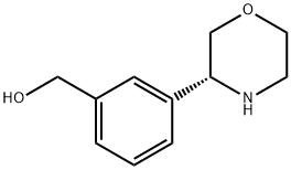 Benzenemethanol, 3-(3R)-3-morpholinyl Struktur