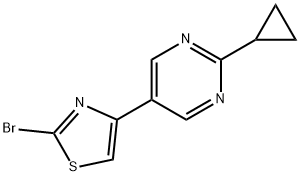 2-Bromo-4-(2-cyclopropylpyrimidyl-5-yl)thiazole Struktur