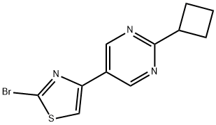 2-Bromo-4-(2-cyclobutylpyrimidyl-5-yl)thiazole Struktur