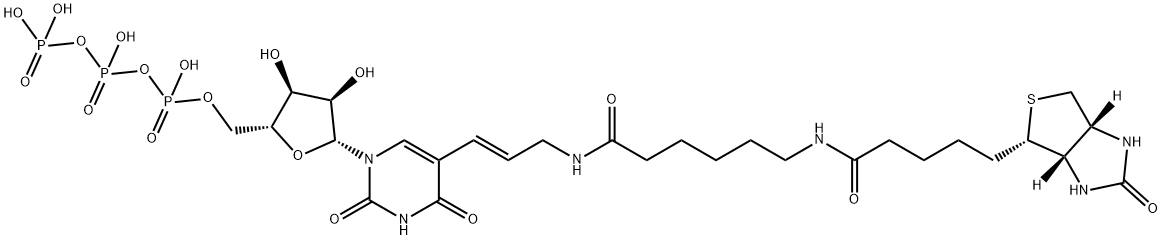 5-(N-[N-Biotinyl-ω-aminocaproyl]-3-aminoallyl)uridine 5′-triphosphate Struktur