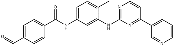 Benzamide, 4-formyl-N-[4-methyl-3-[[4-(3-pyridinyl)-2-pyrimidinyl]amino]phenyl]- Struktur