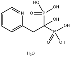 Phosphonic acid, P,P'-[1-hydroxy-2-(2-pyridinyl)ethylidene]bis-, hydrate (1:1) Struktur