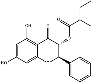 Pinobanksin 3-(2-methyl)butyrate Struktur