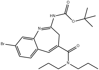 tert-Butyl (8-bromo-4-(dipropylcarbamoyl)-3H-benzo[b]azepin-2-yl)carbamate Struktur