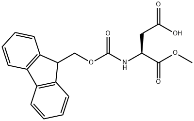 Aspartic acid, N-[(9H-fluoren-9-ylmethoxy)carbonyl]-, 1-methyl ester Struktur