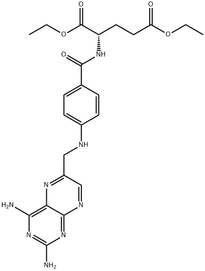 L-Glutamic acid, N-[4-[[(2,4-diamino-6-pteridinyl)methyl]amino]benzoyl]-, 1,5-diethyl ester Struktur