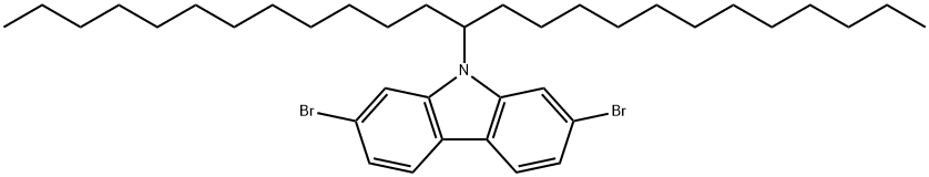 9H-Carbazole, 2,7-dibromo-9-(1-dodecyltridecyl)- Struktur