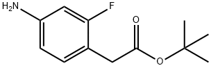 Benzeneacetic acid, 4-amino-2-fluoro-, 1,1-dimethylethyl ester Struktur