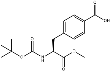 (S)-4-(2-((tert-butoxycarbonyl)amino)-3-methoxy-3-oxopropyl)benzoic acid Struktur