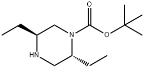 tert-butyl (2R,5S)-2,5-diethylpiperazine-1-carboxylate Struktur